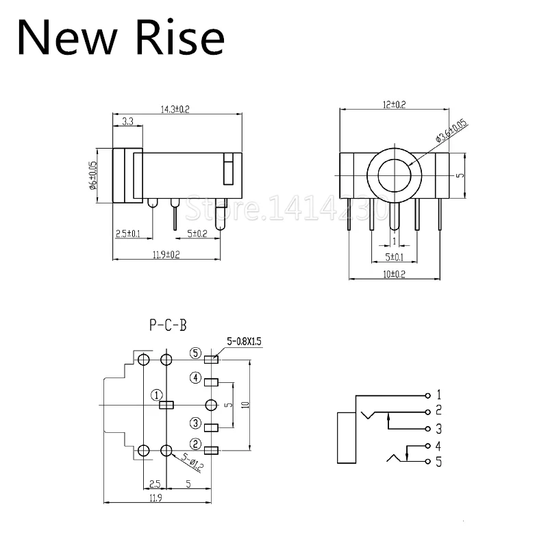 10Pcs PJ-307 PJ307 3.5mm Stereo Jack Socket Audio Jack Connector PCB 3F07 5pcs pink and 5pcs green