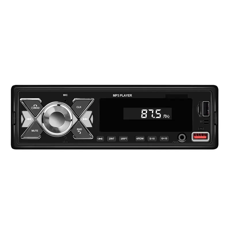 1-dinowa radio samochodowe Audio Stereo Odtwarzacz MP3 Bluetooth Multimedialne cyfrowe stereo do samochodu Uniwersalne kolorowe z wejściem Aux USB