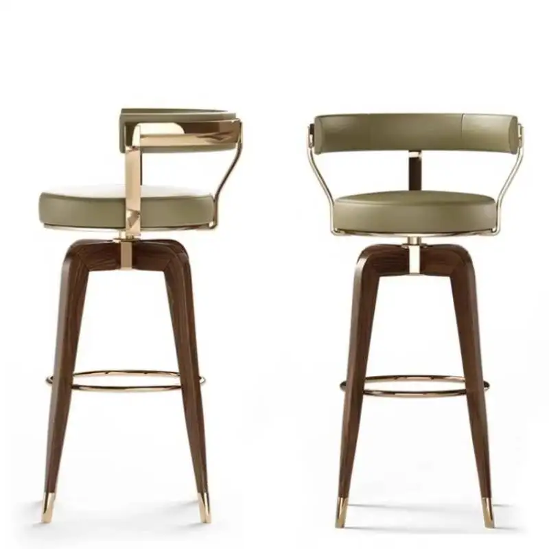 

Lounge Stylish Design Bar Chair Modern European Adjustable Luxury Bar Chairs Wood Rotate Taburete Alto Para Cocina Accessories