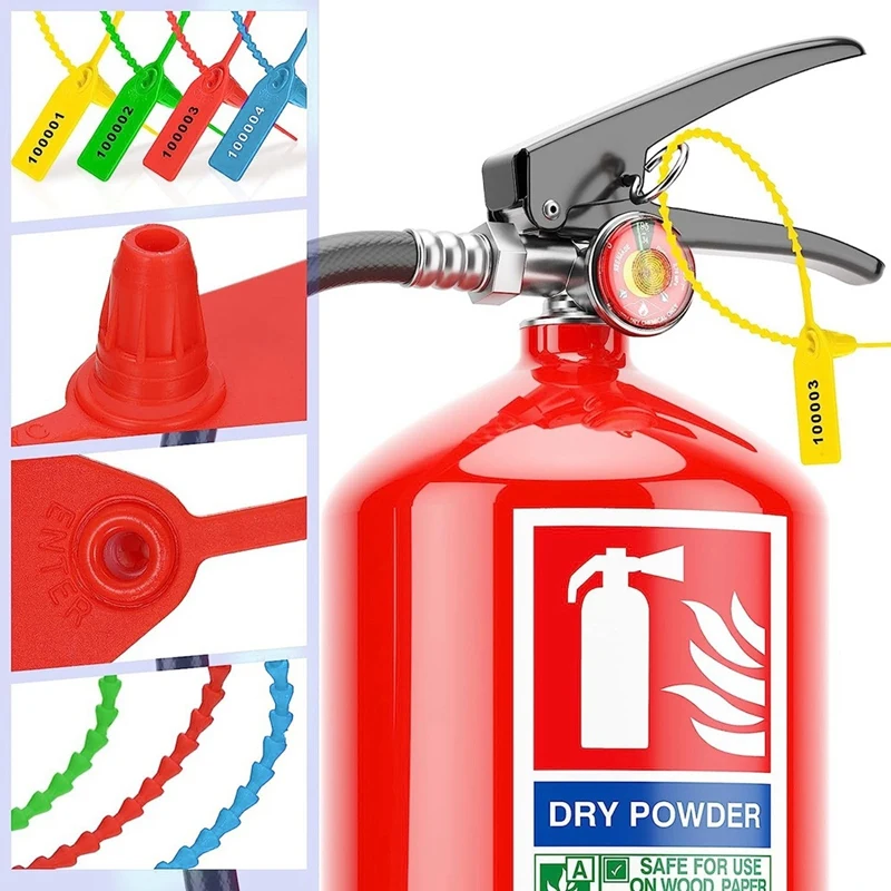 1000 pezzi Etichette per estintore Etichette di sicurezza Sigilli Etichette con fascette con cerniera numerate di sicurezza (multicolore)