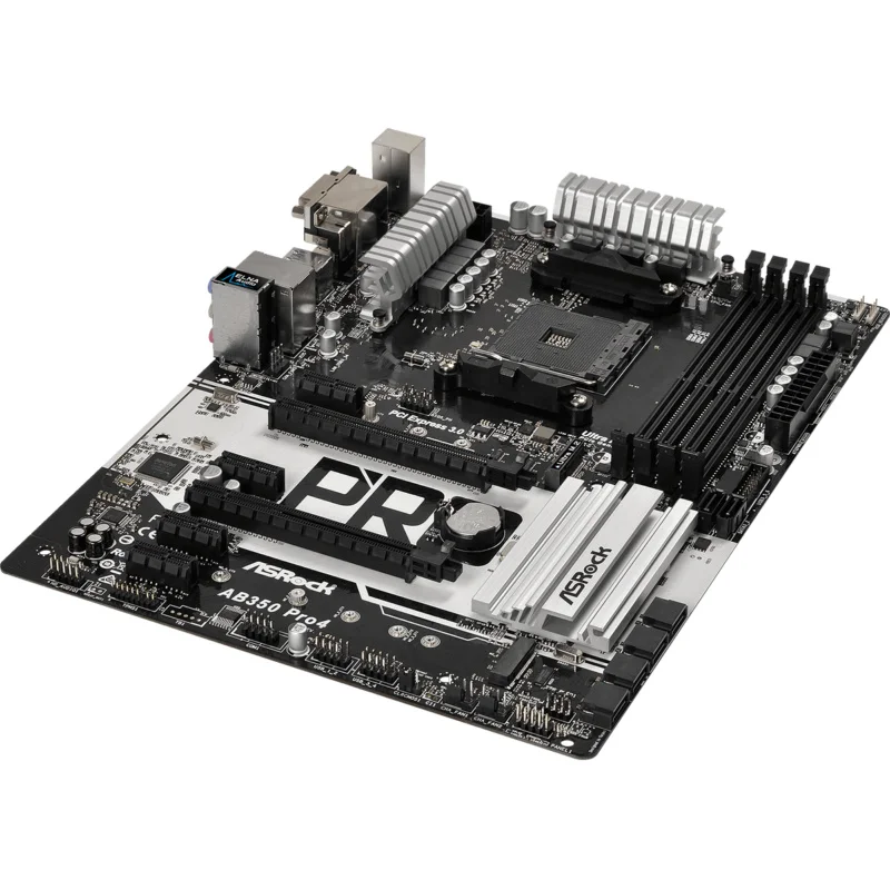 FOR ASRock AB350 Pro4 Motherboard AMD B350 Socket AM4 DDR4 Ryzen M.2 DVI ATX D-Sub