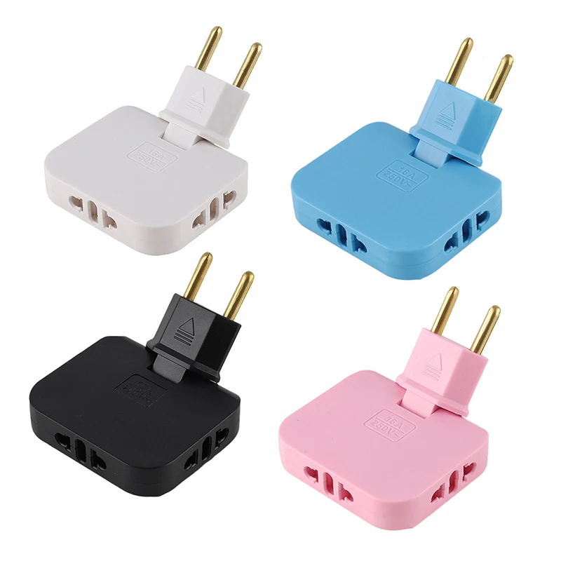 

3-in-1 US To EU Plug Adapter, 180° Rotatable, Slim Multi-Plug Outlet Converter