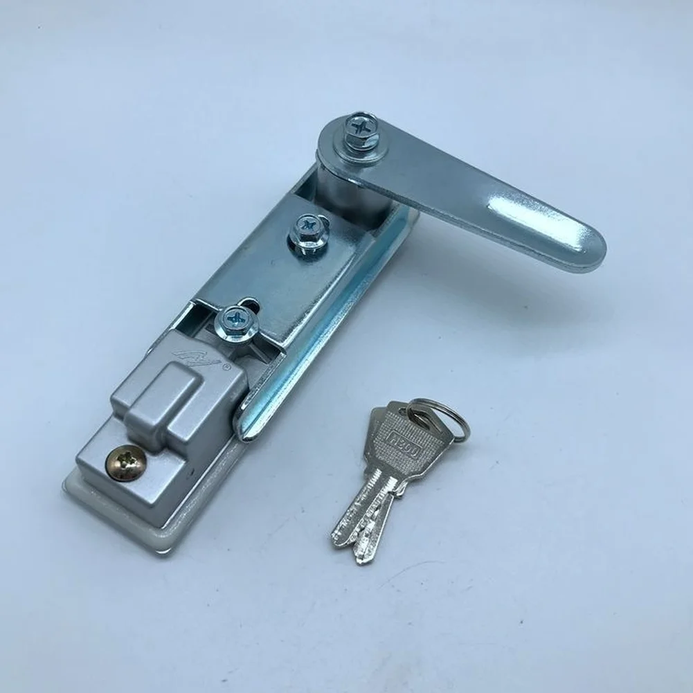 Silver Flat Cabinet Lock Zinc Alloy Industrial Electric Panel Lock For Power Distribution Control Cabinets Enclosures 132x33.5mm