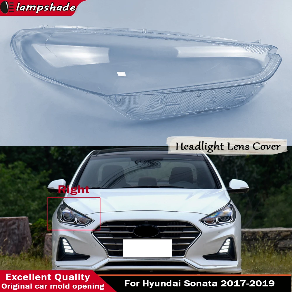 For Hyundai Sonata 2017 2018 2019 Front Headlight Cover Headlamp Cover Lamp Shell Transparent Lampshade Lens Plexiglass