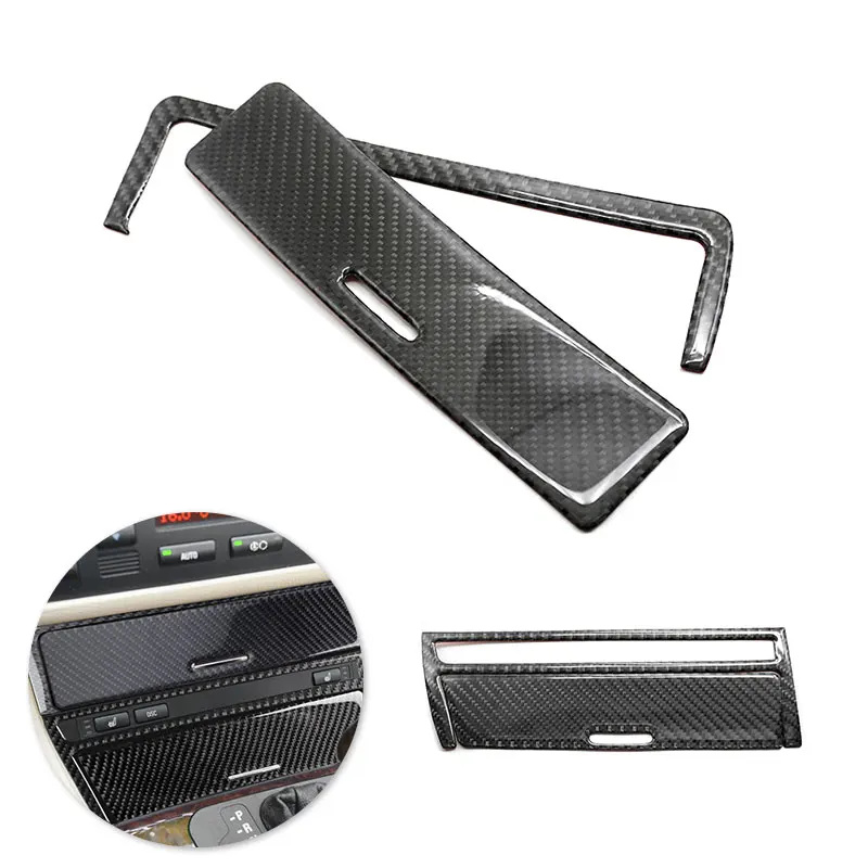 For BMW 3 series E46 1998 1999 2000 2001 - 2005 Car Center Control Gear Shift Cigarette Lighter Panel Carbon Fiber Cover Decor