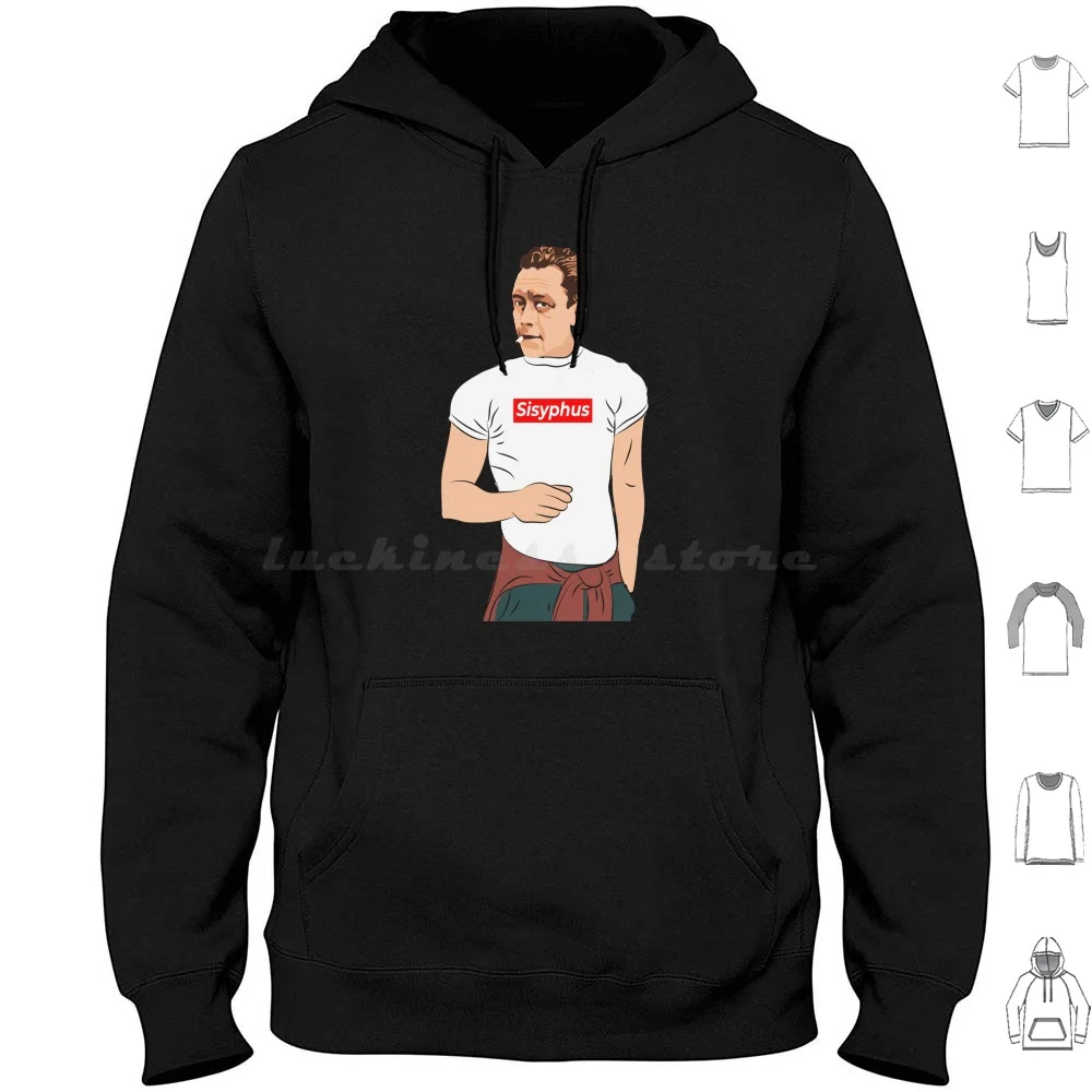 Sudaderas con capucha Hipster Albert Camus de manga larga, Albert Camus, existencialismo, filósofo existencialista, filosofía, Jean Paul