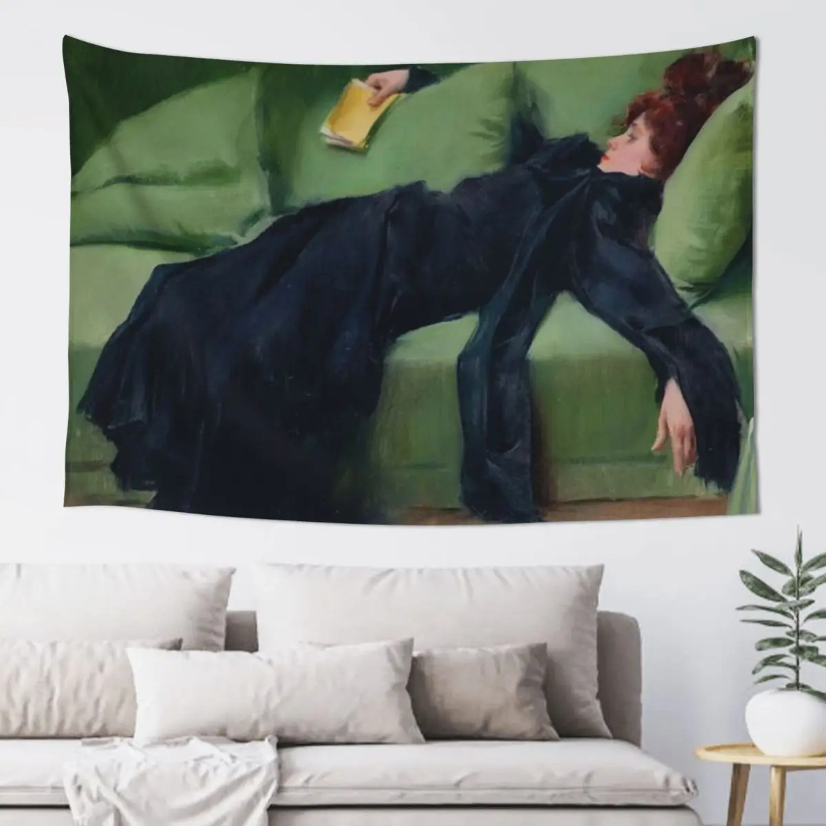 A DECADENT GIRL - RAMON CASAS Tapestry Room Decor For Girls Tapete For The Wall Room Decorations Outdoor Decoration Tapestry