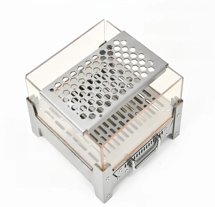 Campamento en casa de clase, chimenea de acero inoxidable para acampar al aire libre, fogata, elaboración de té, estante para hoguera con Alcohol de madera para Picnics