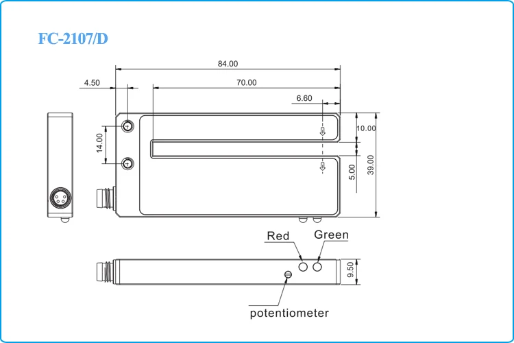 Heißer verkauf f & c standard label sensor für normale label mit 5mm schlitz breite FC-2107/d