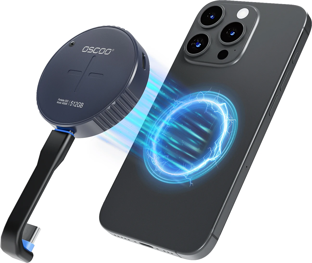 

OSCOO MD008 Магнитный мобильный SSD 512 ГБ 1 ТБ 4K Prores Type-C Магнитный твердотельный накопитель для телефона Android IPhone15 IPhone16 Подарок