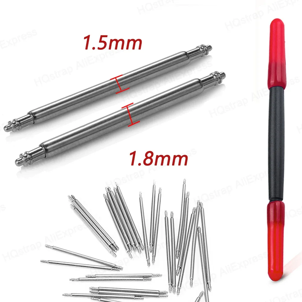 Metal Spring Bars for Watch Band, Strap Link Pins, Ferramenta de reparo, 22mm, 20mm, 18mm, 16mm, 19mm, 24mm, 26mm, 1.5mm, 1,8 milímetros, 2,0 milímetros, 20 PCes