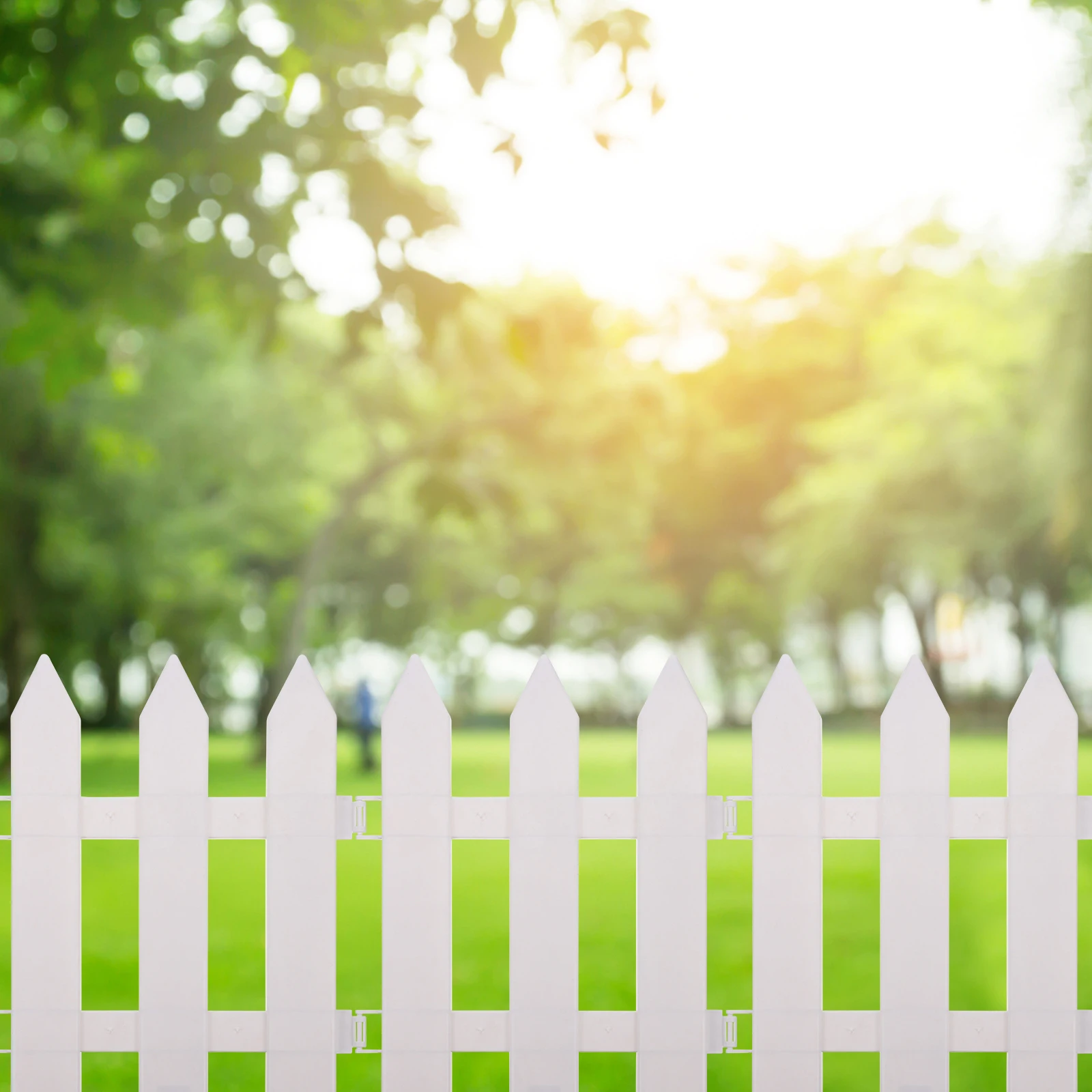 

2 Sets Plastic Lawn Border Edging White Outdoor Picket Fence For Flowerbeds Patio Lawn Garden Supplies Yard Decor Fence For