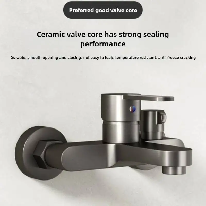 Set doccia con valvola, bagno, vasca da bagno, miscelatore, triplo rubinetto caldo e freddo