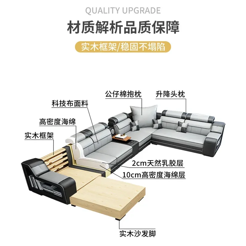 2024 new three-proof leave-in technology cloth fabric sofa simple modern size apartment