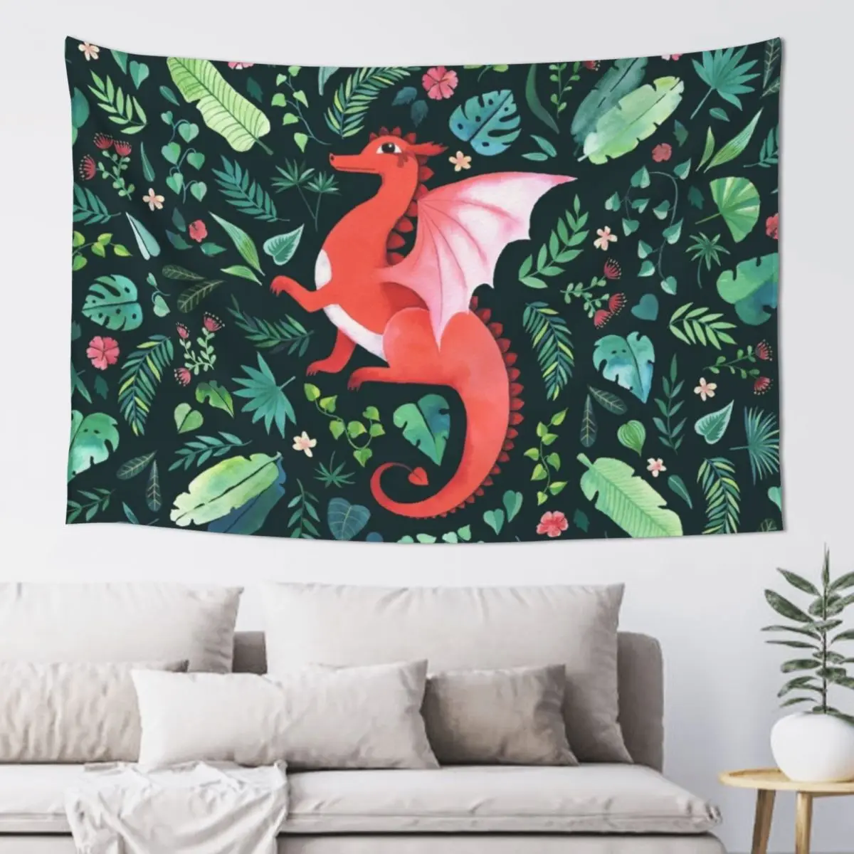 

Tropical Dragon Tapestry Room Aesthetic Wall Deco Aesthetic Room Decor Christmas Decoration Tapestry