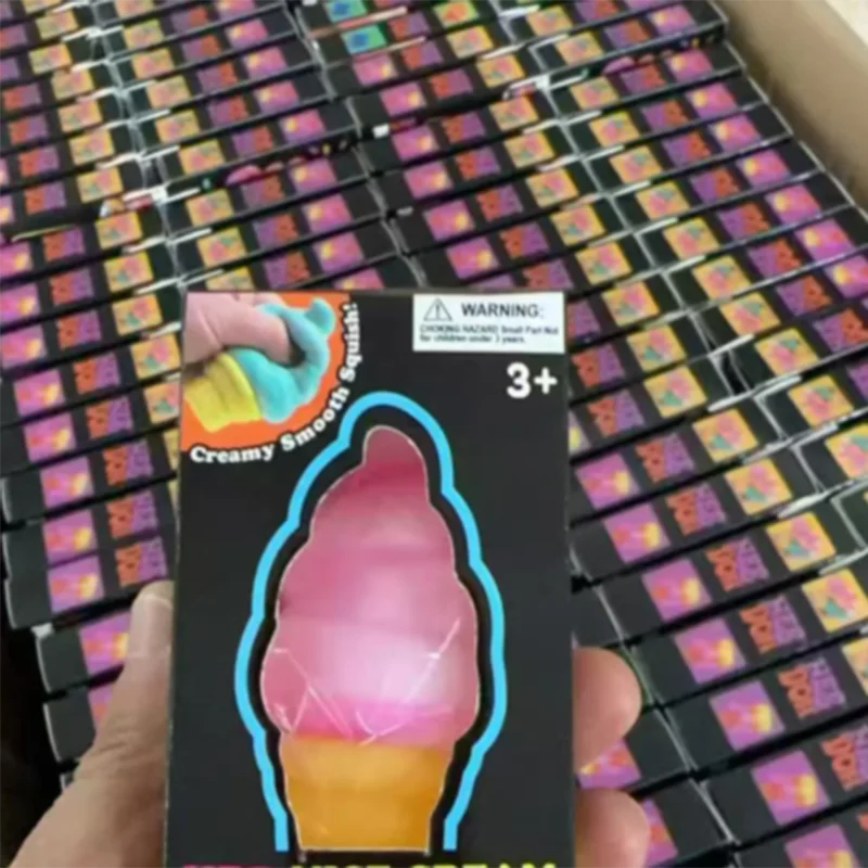 

Spot Sensory Squeeze Toy Blind Box Soft Squishy Ice Cream Cone Slow Rebound Stress Relief Toy Wholesale