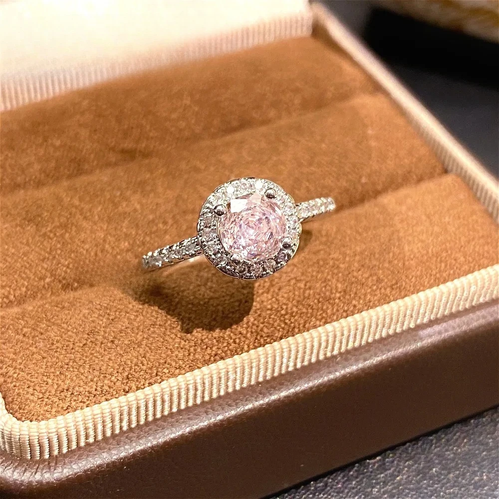 Luxurious new 925 sterling silver octagonal millennium rose ring, rose flower round diamond ring, women's ring