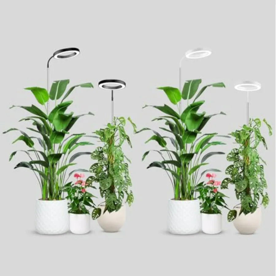 

Grow Lights for Indoor Plants Full Spectrum LED Grow Light with Adjustable Brightness and Timer for Houseplants Green Color Ene