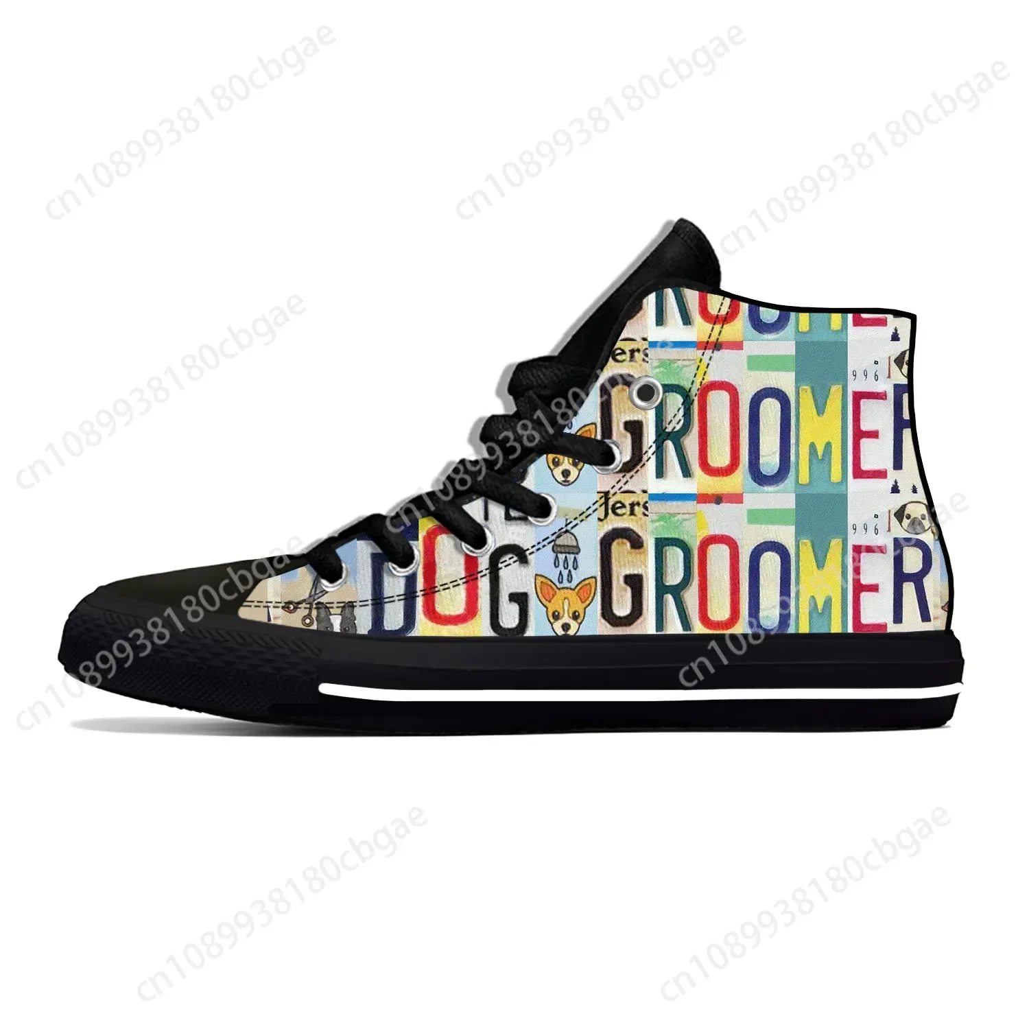 

Dog Groomer High Top Sneakers Mens Womens Teenager Casual Shoes Canvas Running Shoes 3D Print Breathable Lightweight shoe