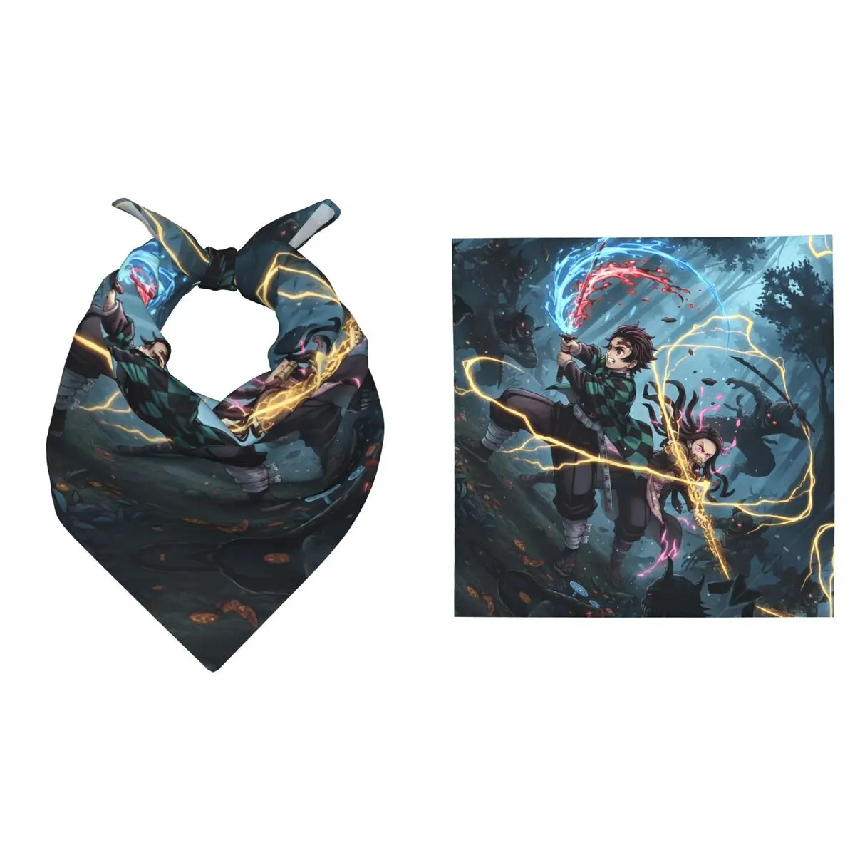 

Custom D-Demons Slayers Square Scarf Men Women Neckerchief Soft Unique Anime Cartoon Comic Bandana Hairband for Holiday Parties