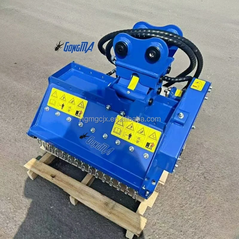 GONGMA Flail Mower Construction Machinery 4-9 Ton Mini Excavator Motor Gearbox Bearing Q355B+NM500 Material Blue Wooden Box 1
