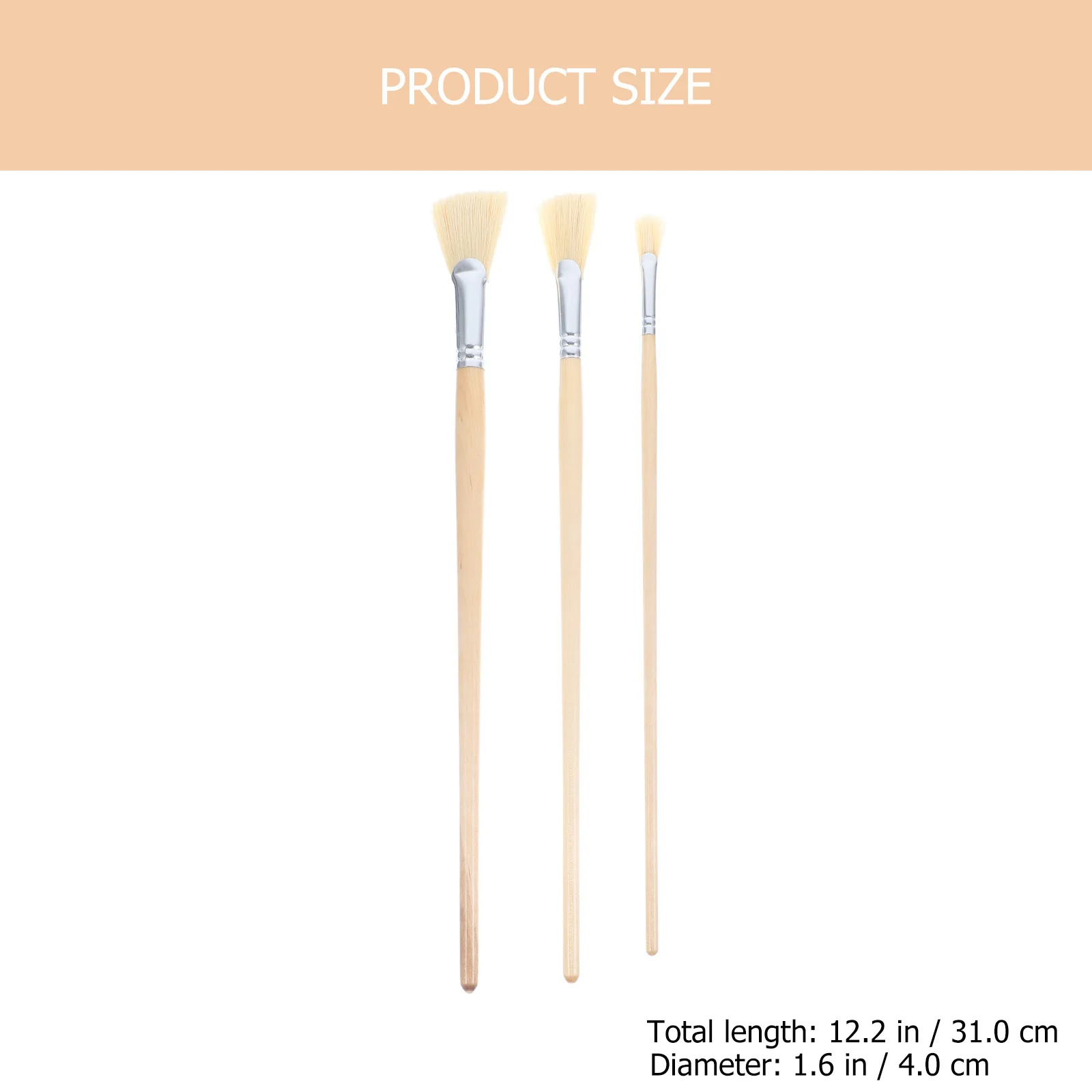 

3Pcs Oil Painting Brush Professional Artist Brush Fan Shaped Ergonomic Portable Watercolor Gouache Acrylic Paint