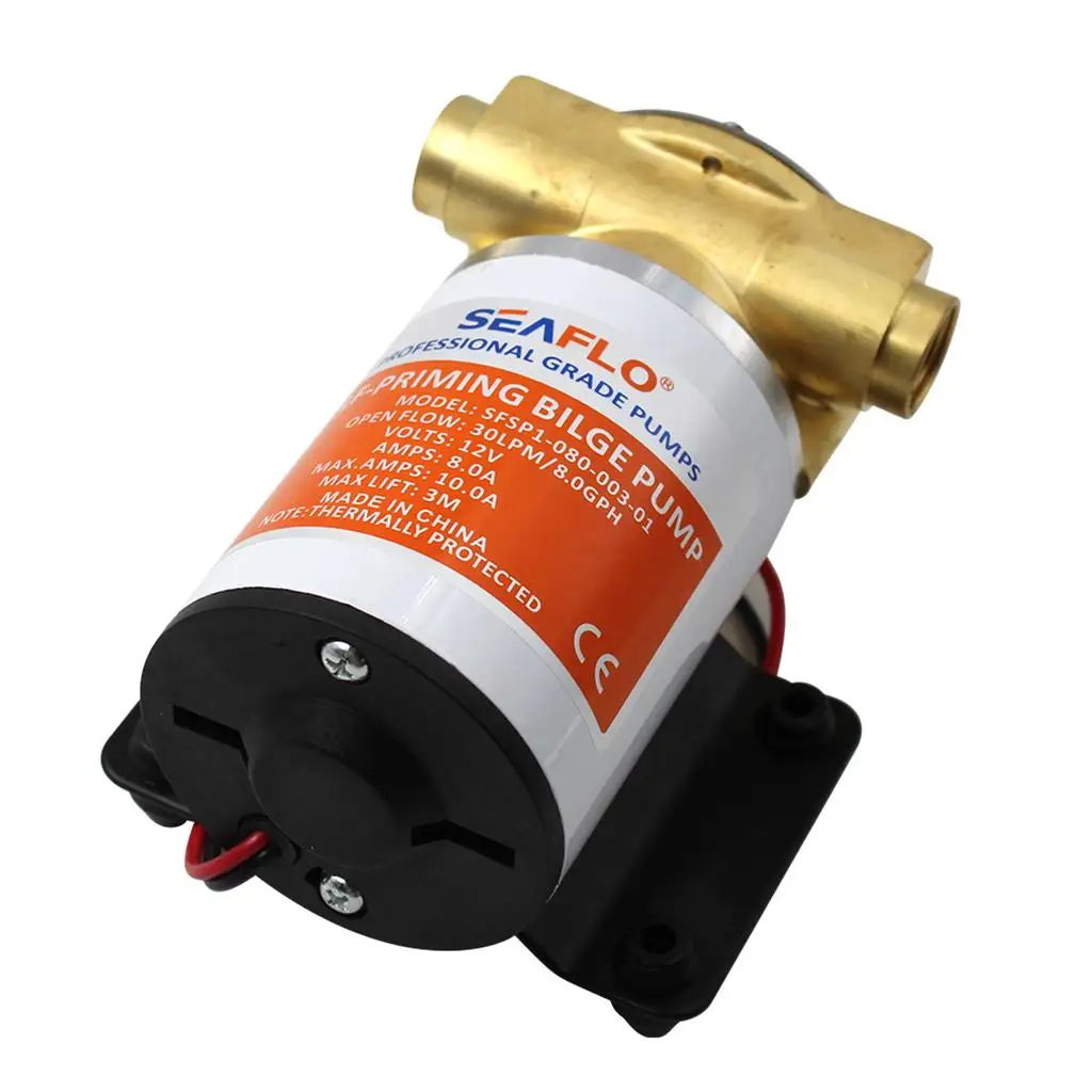 Sump Flexible Impeller Pump High Flow Copper Self Priming Bilge Pump for Boat Water Tank Vent Draining
