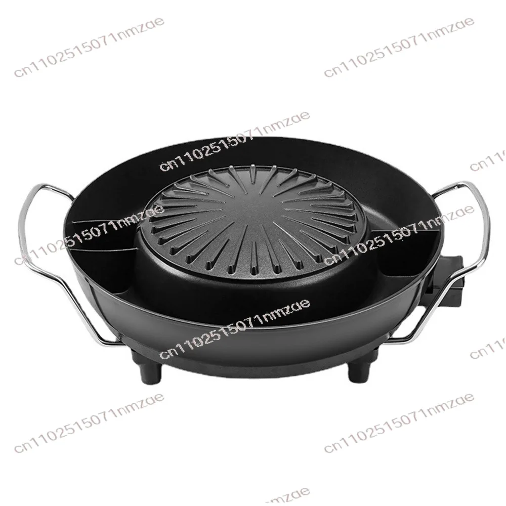 Indoor Electric Hot Pot with Grill Dual-sided Electric Grill Pan - Multi-functional Hot Pot & BBQ Combo