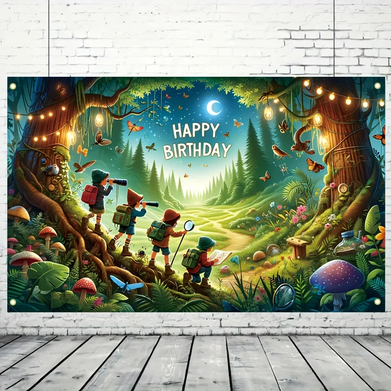 Enchanted Forest Photo Backdrop Fairy Tale Wonderland Backdrop Banner ​Kids Birthday Party Baby Shower Photography Background