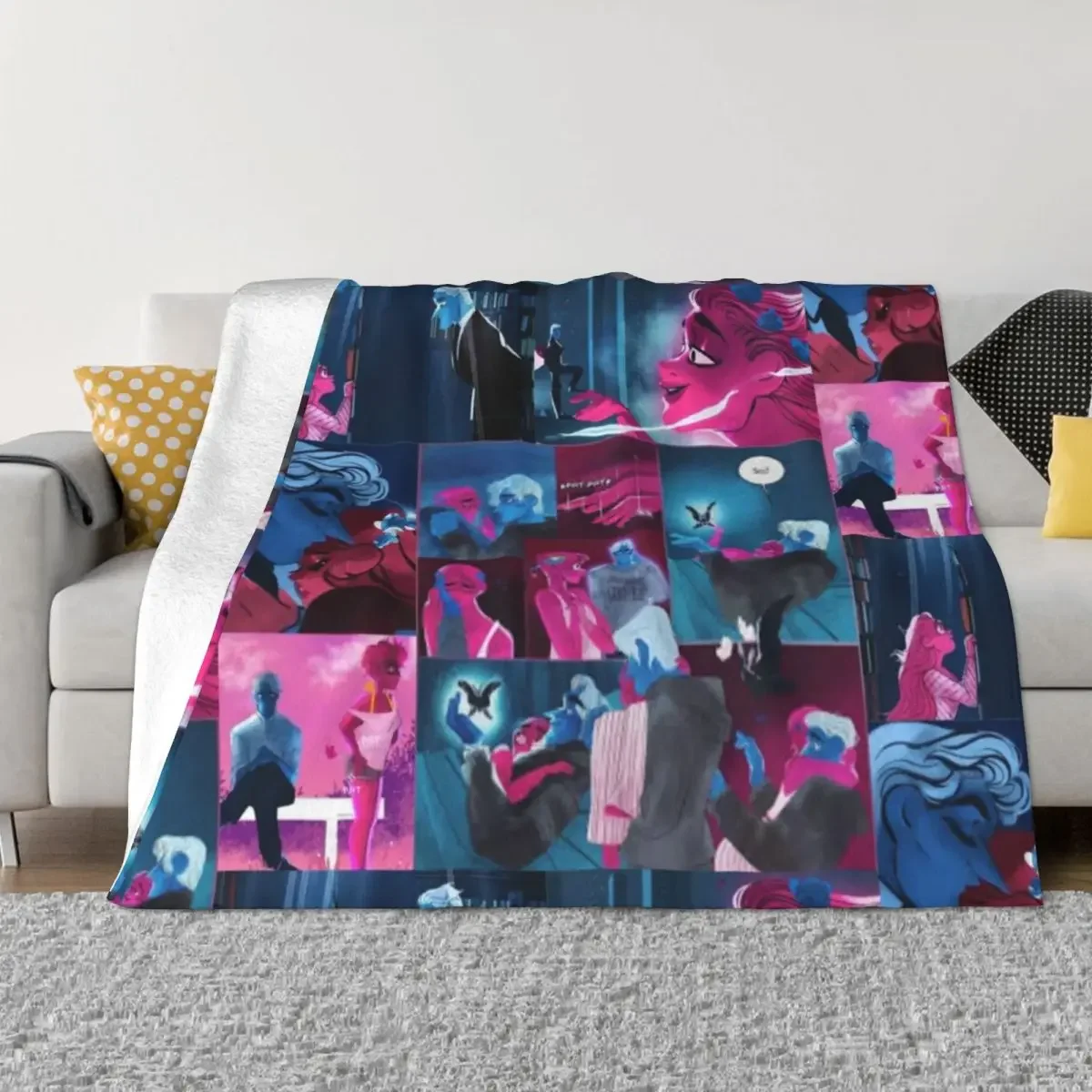 

Lore Olympus Persephone and Hades Collage Webtoon Art Throw Blanket for babies decorative Designers Blankets