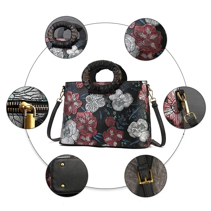 New Handbag Large Capacity Tote Niche Retro Chinese Style Portable Multifunctional Mommy Women's Shoulder Crossbody Bag