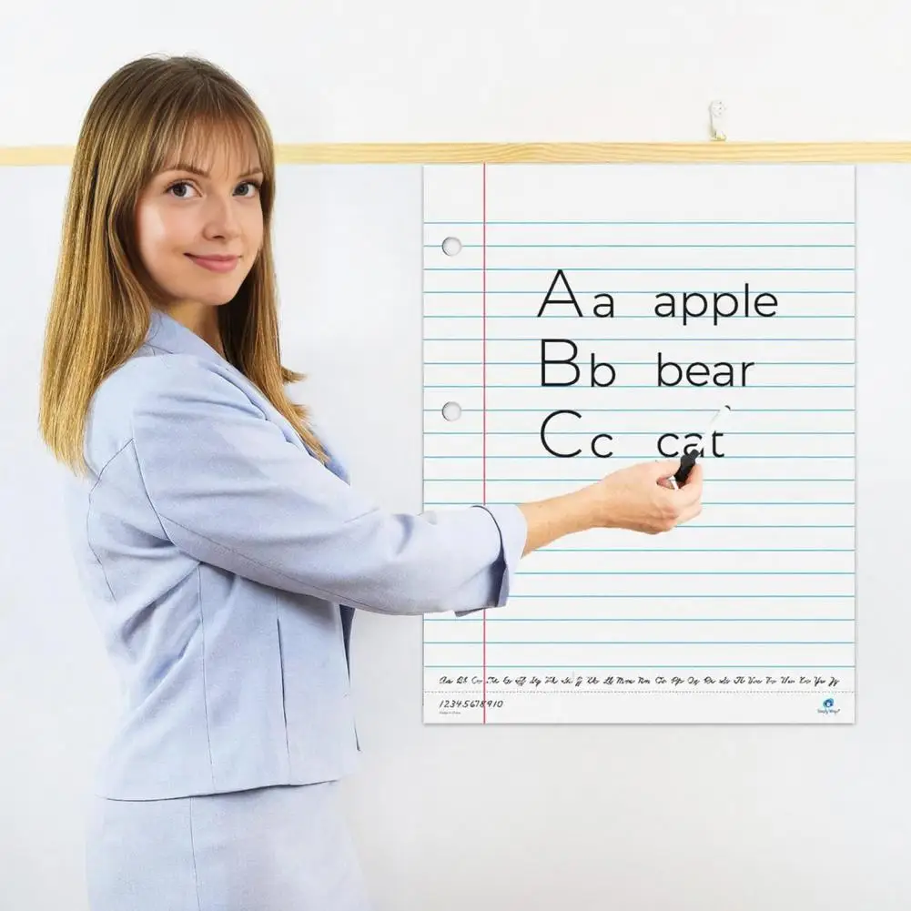 2026 Magnetic Backing Notebook Paper, Smooth Writing Laminated Dry Erase Sheets for Classroom Learning Teaching Handwriting Skil