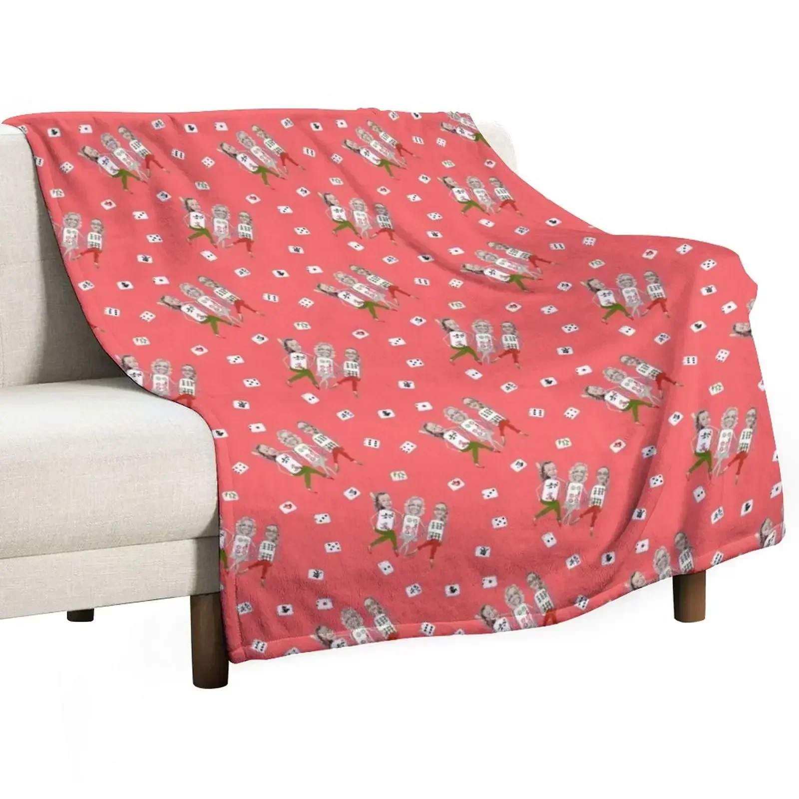 Mah Jong : Tripple Knitting Throw Blanket Soft Loose Soft Plaid Softest Blankets