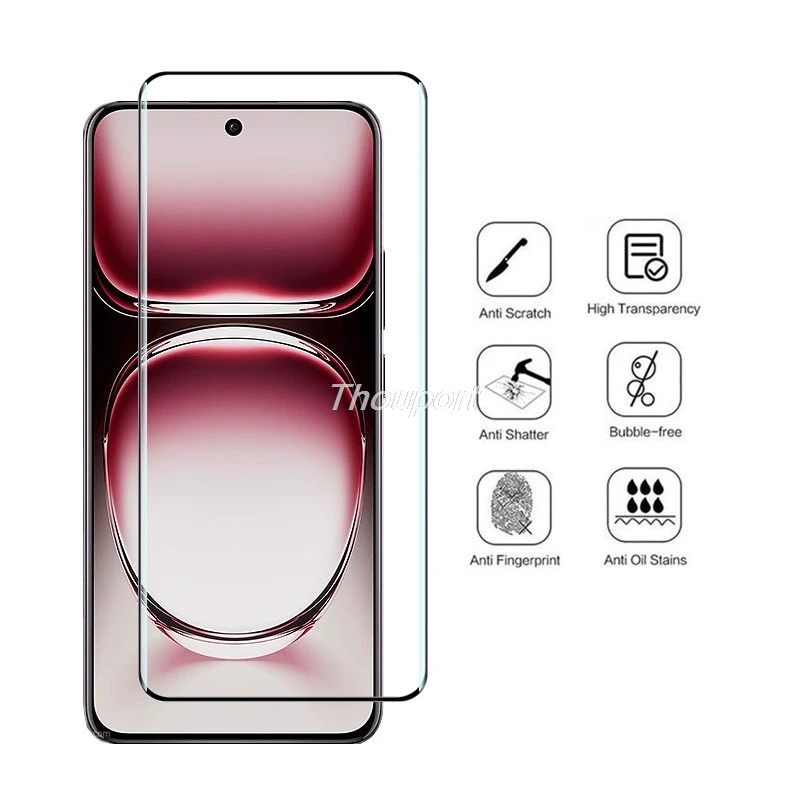 9d Gebogen Glas Voor Oppo Reno 12 Screenprotector Reno 12pro + Zachte Vezel Lensfilm Voor Reno 12 Pro