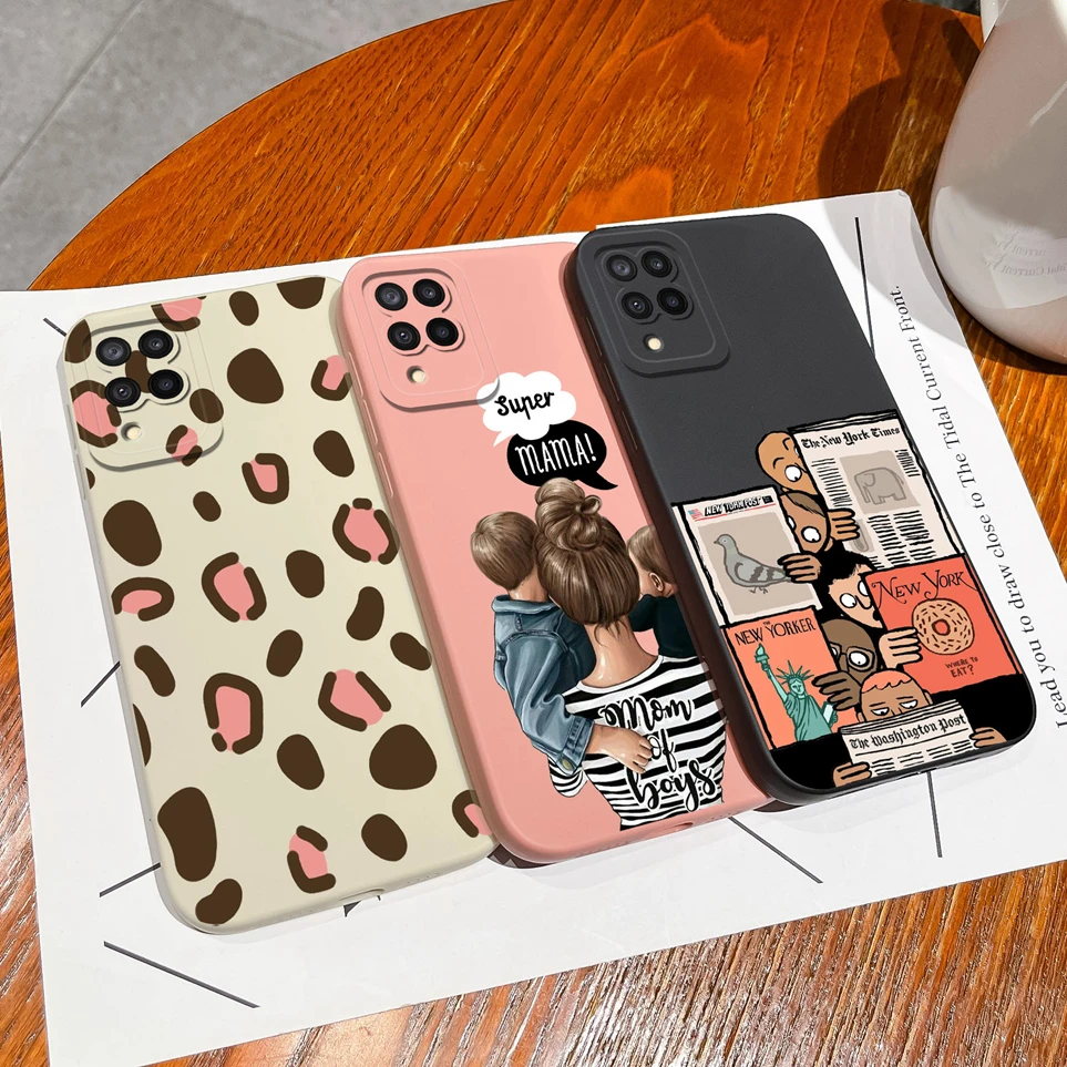 For Samsung Galaxy M12 A12 F12 A125 Case Bright Flowers Soft Silicone Cover Shockproof Coque For M 12 A 12 F12 A125 Shell Funda