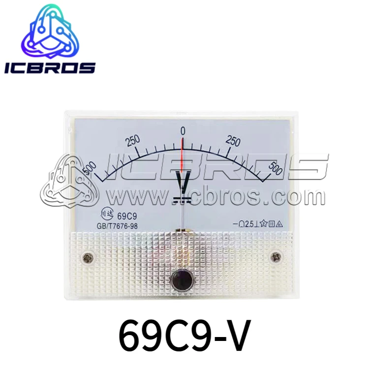 69C9 Pointer Type DC Voltmeter Positive And Negative 500V 800V 750V 20V 150V 5V 200V 30V 10V 15V 250V 50V 300V 450V 75V 100V 