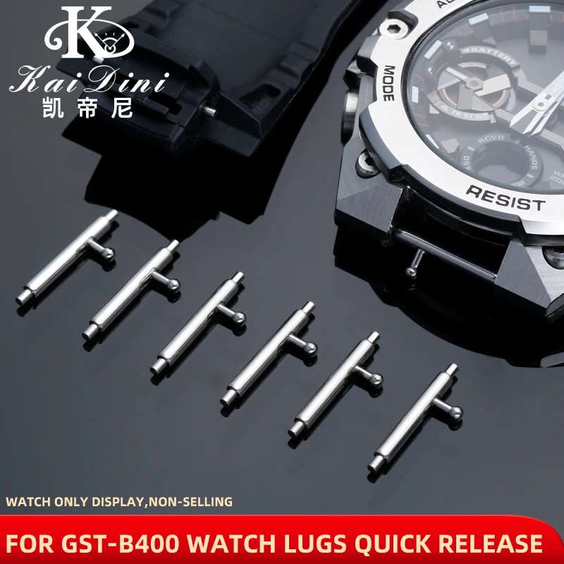 For Casio G-SHOCK GST-B400 silicone rubber strap Spring Bar Watch Shaft Quick Release Stainless Steel Connection Rod 14mm
