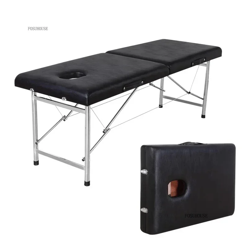 Foldable Body Beauty Beds Acupuncture Moxibustion Bed Tattoo Beds Folding Portable Massage Tables Handheld 60/70/80 Width Bed