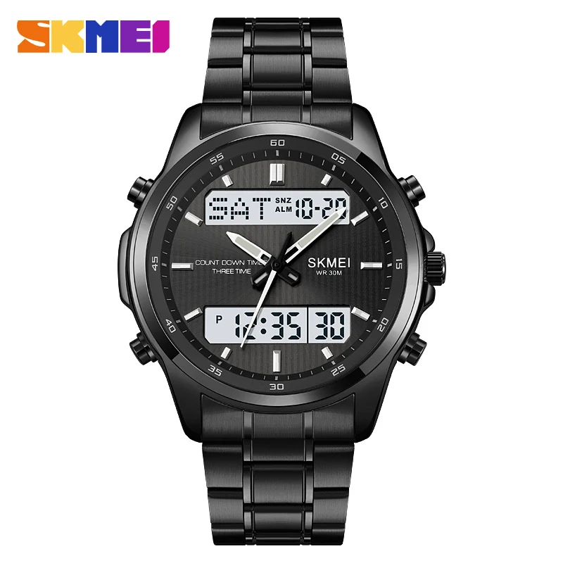 Men's Luxury Digital Watch, Waterproof & Dual Display