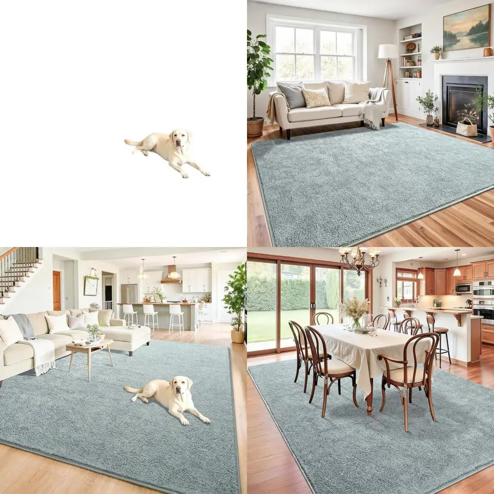 

Серый минималистичный коврик из пены с эффектом памяти 5x7 — моющийся для гостиных, спален и детских помещений