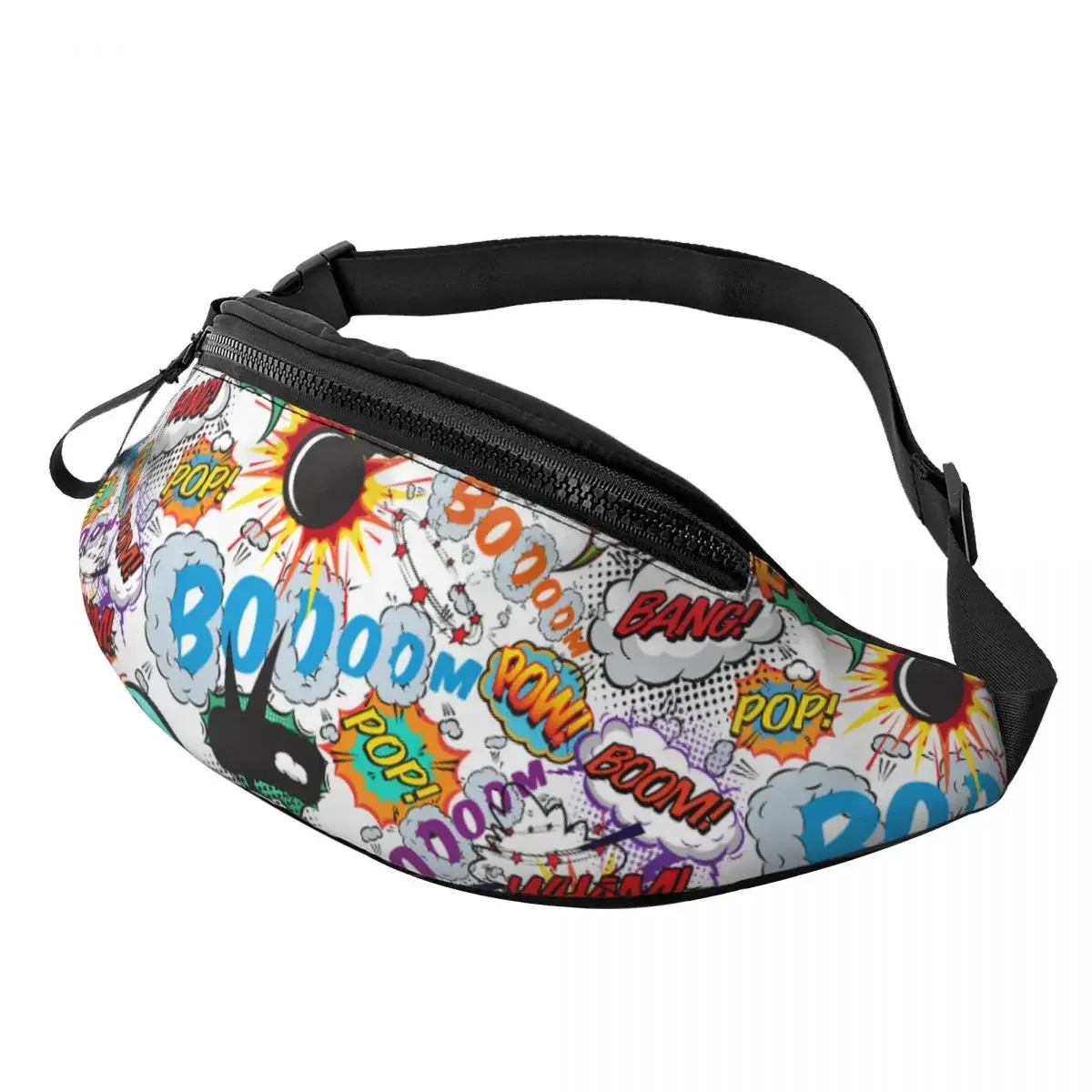 Custom Comic Book Fun Shout Outs Fanny Pack for Traveling Women Men Cartoon Graffiti Crossbody Waist Bag Phone Money Pouch