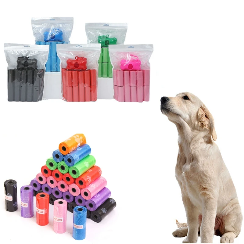 21PCS Pet Supplies Dog Poop Bags For Waste Cleanup Doggy Roll Replacements Outdoor Puppy Walking And Travel Leak Proof