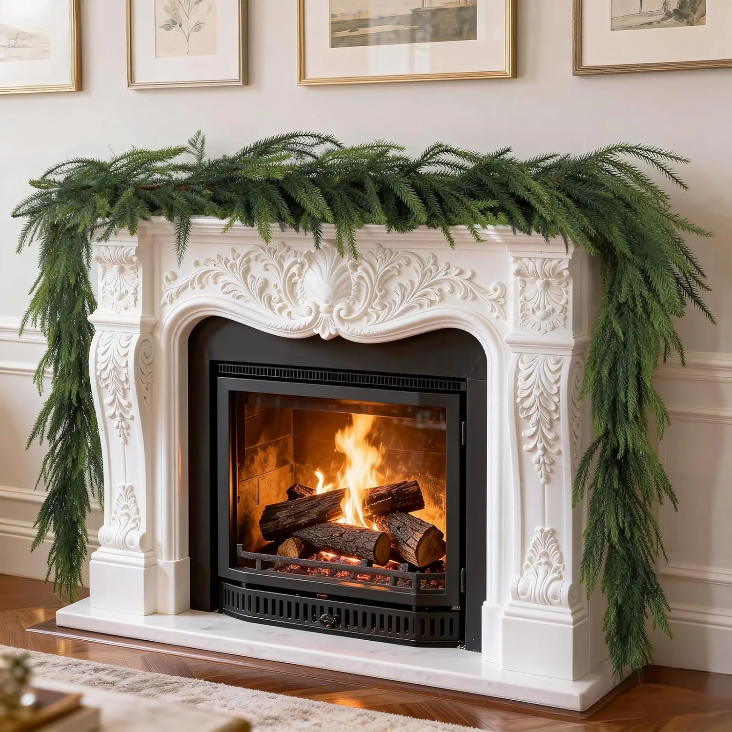 

Искусственные сосновые гирлянды Norfolk, 2 шт. 6-футовые рождественские украшения Real Touch для мантии, стола, стены, в помещении и на открытом воздухе