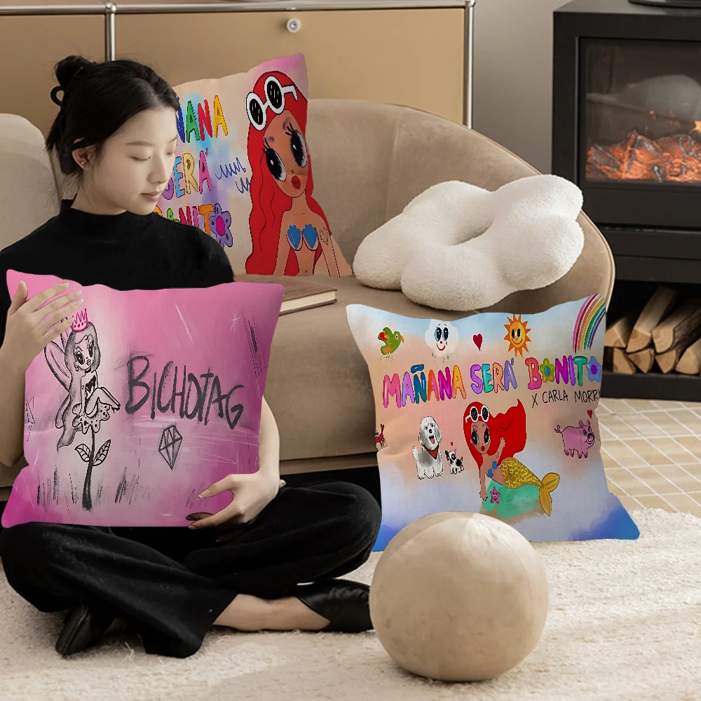 

Singer K-Karol G Pillowcase Toon Gift Cushion Cover Bedroom Home Sofa Chair Seat Decor Pillow Case
