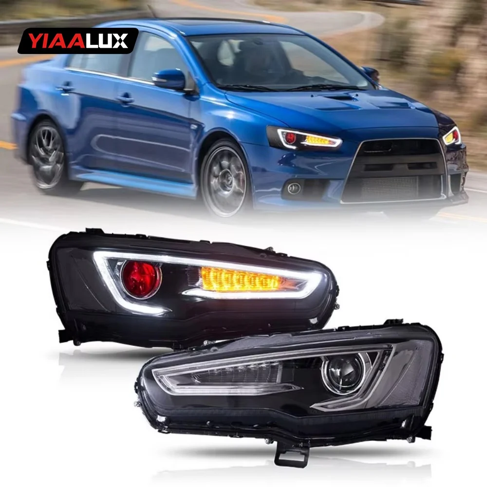 

VLAND LED Headlight Head Lamp Fortis Hatchback Lancer Head Lights Sequentail Demon Eyes 2008-2017 For Galant/lancer EVO EX