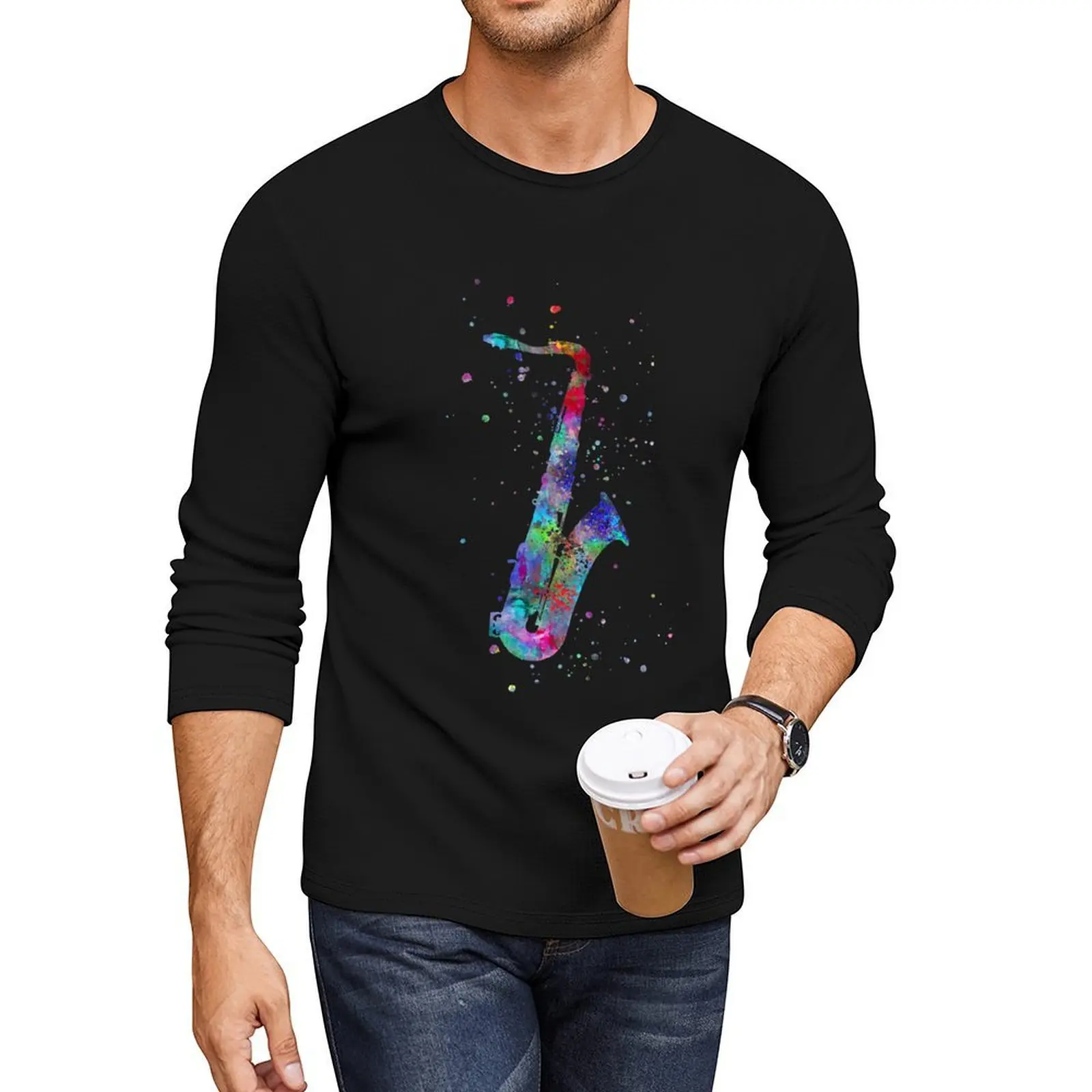 

Saxophone, saxophone art Long T-Shirt graphics t shirt custom t shirts cute clothes man clothes t shirts for men cotton