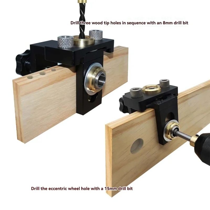 KYCOR-Locator Puncher Tools Wood Doweling Jigs Adjustable Eccentric Wheel Woodworking Wooden Panel Splicing