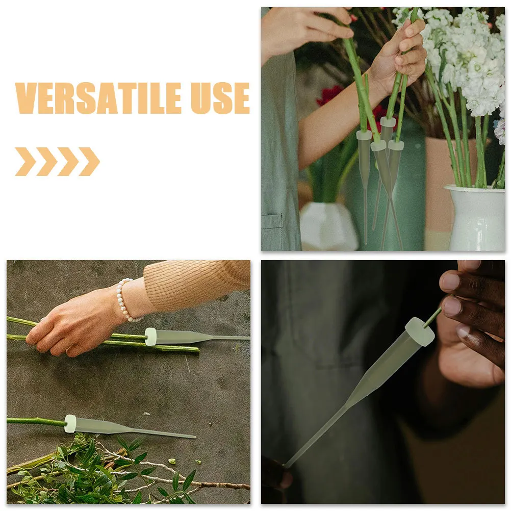 100 flacons d'eau en plastique avec bouchons, tubes floraux allongés pour arrangements floraux frais, fournitures d'hydratation, légers