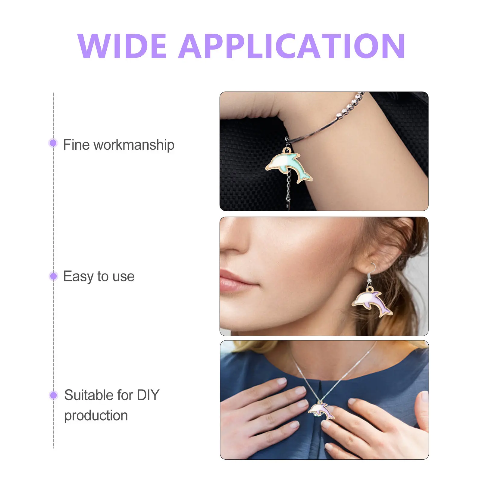 20Pcs Zinc Alloy Dolphin Charm Pendants Creative DIY Jewelry Craft Material for Necklace Bracelet Mobile Phone Decorations
