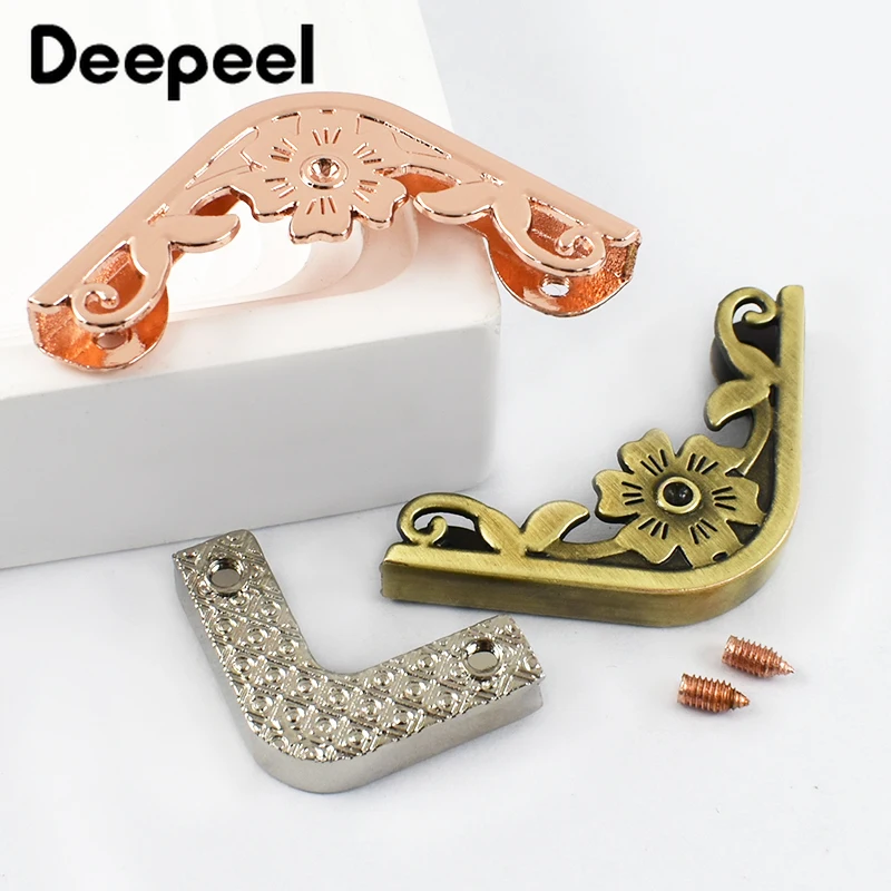 10/20P Deepeel 25/35mm Bag Corner Protector with Screws Metal Buckles Handbag Purse Decoration Edge Clip DIY Leather Accessories
